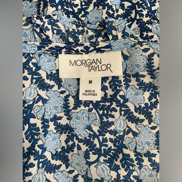 NWT Morgan Taylor Blue Floral Maxi Dress - Picture 3 of 7
